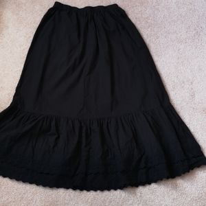 Black cotton long skirt